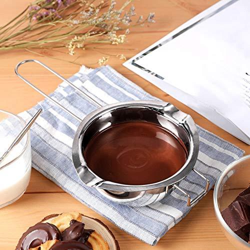 [New Upgrade] Stainless Steel Double Boiler Pot 600ML for Melting Chocolate, Butter, and Candle Making - 18/8 Steel Universal Insert - CookCave