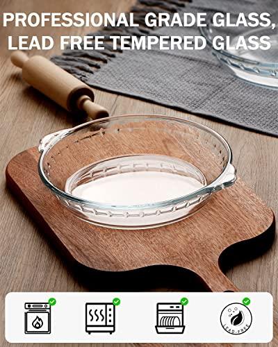 ZYER Mini Pie Plate 18oz Easy Grab Glass Pie Pan for Single Serving Pie Dish for Baking, 6.5 Inch - CookCave