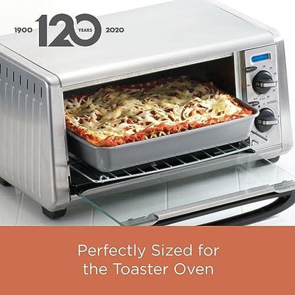 Farberware Bakeware Steel Nonstick Toaster Oven Pan Set, 4-Piece Baking Set, Gray - CookCave