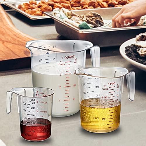 Amazing Abby - Melissa - Unbreakable Plastic Measuring Cups (3-Piece Set), Food-Grade Measuring Jugs, 1/2/4-Cup Capacity, Stackable and Dishwasher-Safe, Great for Oil, Vinegar, Flour, More - CookCave