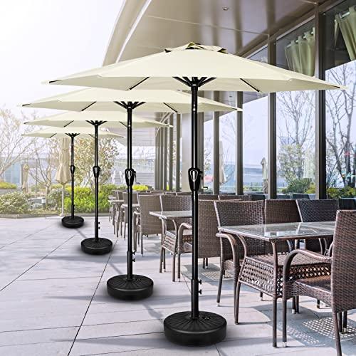 Simple Deluxe 7.5ft Patio Umbrella Outdoor Table Market Yard Umbrella with Push Button Tilt/Crank, 6 Sturdy Ribs for Garden, Deck, Backyard, Pool, Beige - CookCave