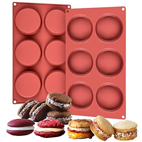 CAKETIME Silicone Muffin Top Pans - Whoopie Pie Pan 3" Round Silicone Baking Pan for English muffins, Whoopie Pies, Corn Bread, Egg bites, Tarts 2 Pack - CookCave