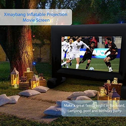Xmaybang 16ft Inflatable Movie Projector Screen, Outdoor Projector Screen, Front/Rear Projection, Including Blower, Pedestal, Straps and Storage Bag - CookCave