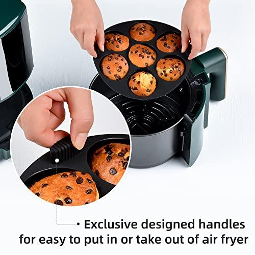 Silicone Muffin Pan for Air Fryer,Oven,Instant Pot 8.4inch Reusable BPA Free Silicone Baking Molds 1-Pack - CookCave