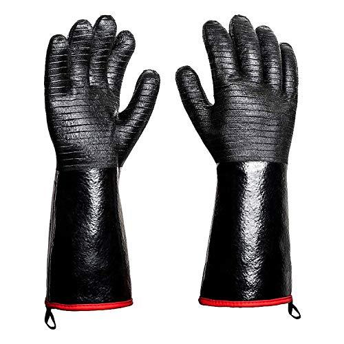 Rayocon BBQ Grill Gloves 932°F Heat Resistance Barbecue Grilling Gloves Smoker Kitchen Oven Mitts Cooking Gloves for Turkey Fryer/Smoking/Baking/Welding/Frying(14 INCH) - CookCave