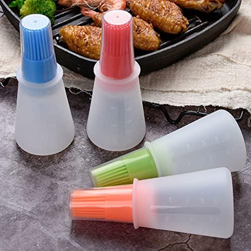 4 pcs Silicone Oil bottle brush， BBQ/Pastry Basting Brushes,Silicone Cooking Grill Barbecue Baking Pastry Oil/Honey/Sauce Bottle Brush (Red, orange, green, blue) - CookCave