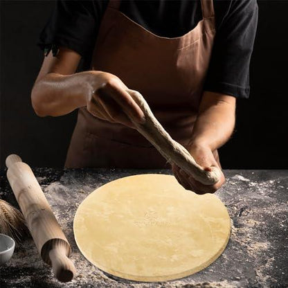 Culinary Couture 15" Round Pizza Stone for Oven and Grill - Cordierite Pizza Stone for Bread, Calzone, Cookies - Oven and Grill Pizza Stone for Outdoor Grill, Stone Pizza Pan for Oven - CookCave