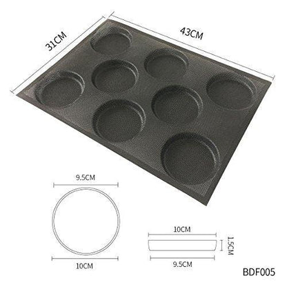 Bluedrop Silicone Hamburger Bread Forms Perforated Bakery Molds Non Stick Baking Sheets Fit Half Pan Size - CookCave