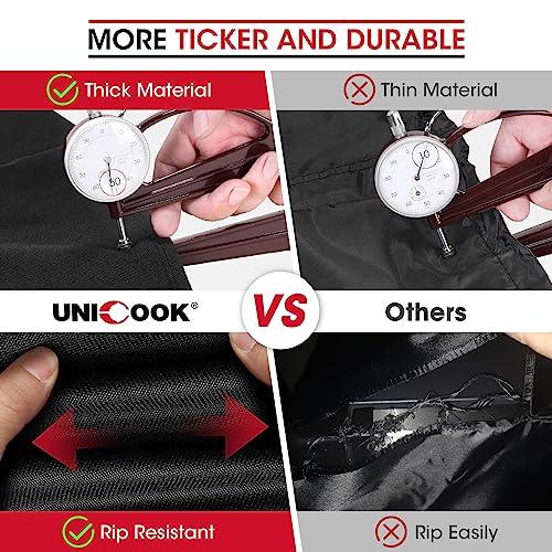 Unicook Heavy Duty Waterproof Barbecue Gas Grill Cover, 65-inch BBQ Cover, Special Fade and UV Resistant Material, Durable and Convenient, Fits Grills of Weber Char-Broil Nexgrill Brinkmann and More - CookCave