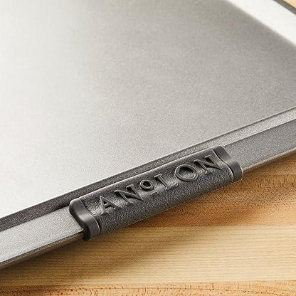 Anolon Advanced Nonstick Bakeware with Grips, Nonstick Cookie Sheet / Baking Sheet - 14 Inch x 16 Inch, Gray,54717 - CookCave