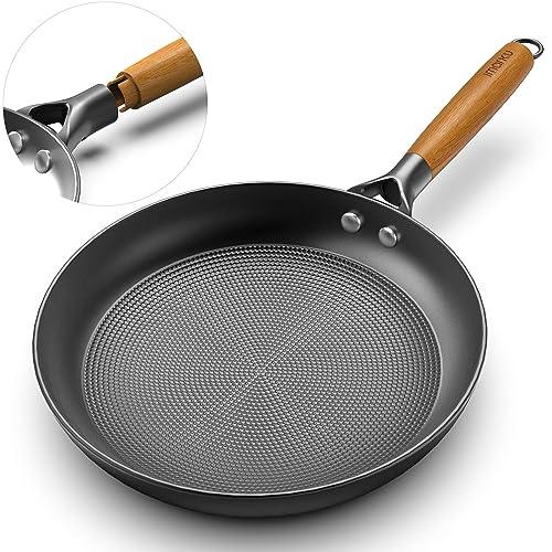 imarku Non Stick Frying Pans 10inch Frying Pan Nonstick with Detachable Wooden Handle, Egg Pan Honeycomb Cast Iron Skillet Pan, Dishwasher Safe, Oven Safe To 500°F Pans, Valentines Day Gifts - CookCave