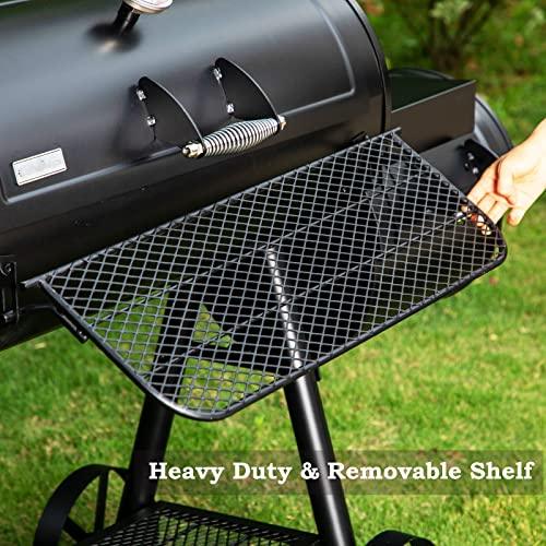 Sophia & William Heavy-Duty Charcoal Smoker Grills Extra Large Outdoor BBQ Gill with Offset Smoker, 941 SQ.IN. Cooking Area with Warming Tray,Push-out Ash Tray for Event Gathering, Black - CookCave