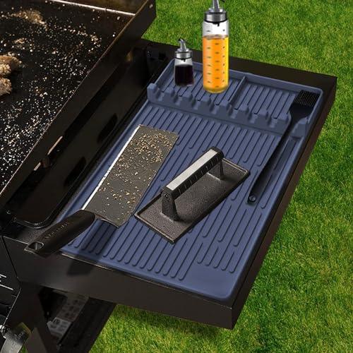 Grill Mat, Side Shelf Mat for Blackstone, Silicone Grill Pad for Outdoor Grill Kitchen Counter, Food Grade Griddle Mat, BBQ Grill Mats, Baking Mats, Grill Prep Trays, Hot Pads - CookCave