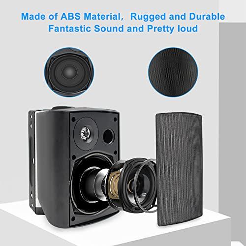 Herdio 5.25 Inches 600 Watts Passive Indoor Outdoor Speakers Wired Waterproof,Wall Mount Speakers with Loud Volume Perfect for Patio,Garden Home Theater,Black (4 Speakers) - CookCave