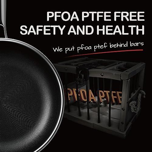 LIGTSPCE Hybrid 10 inch Frying Pans Nonstick,PFOA&PTFE Free Cookware,non stick Stainless Steel Skillets,Dishwasher and Oven Safe, Works on Induction,Ceramic and Gas Cooktops - CookCave