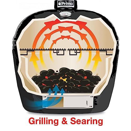 Primo Oval XL 400 Ceramic Kamado Grill with Stainless Steel Grates - PGCXLH (2021) - CookCave