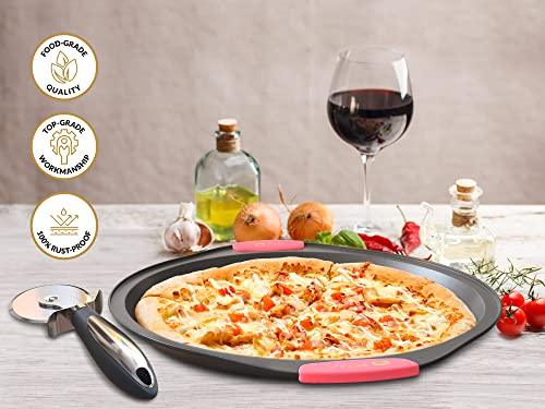 Bella Cooks Pizza Pan for Oven (Set of 2 Pizza Pans) 15″ Pizza Pan with Holes - Non-Stick & Dishwasher Safe - Pizza Tray for Oven - Incl. Pizza Cu - CookCave