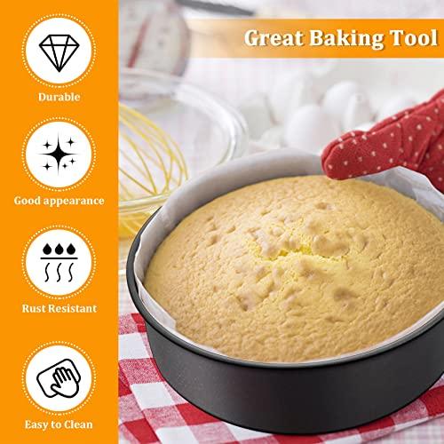 6 Inch Non-Stick Cake Pans Set of 2, P&P CHEF Round Baking Pans Bakeware for Layered Cakes, Non-Toxic, Stainless Steel Core & One-piece Design, Black - CookCave