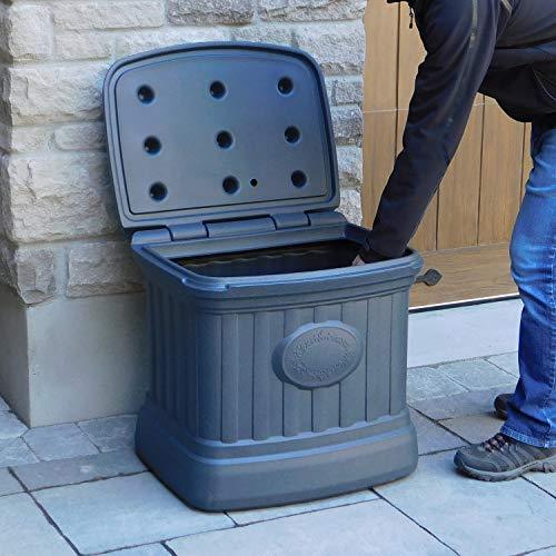 FCMP Outdoor All Weather Outdoor Salt and Sand Storage Bin, Granite Grey - CookCave