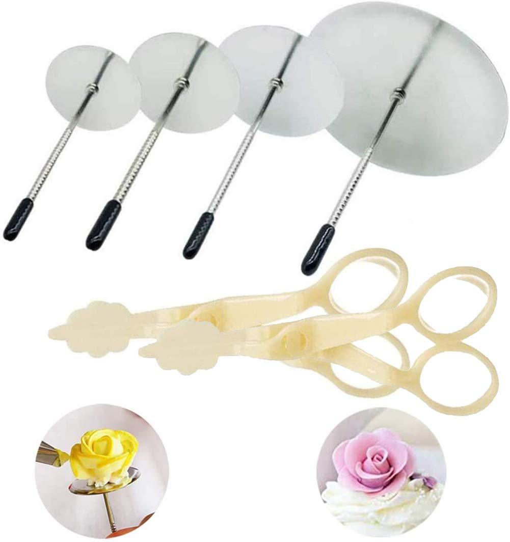 Cake Flower Nail Lifters Set Stainless Steel Baking Tools for Icing Flowers Decoration (White) - CookCave