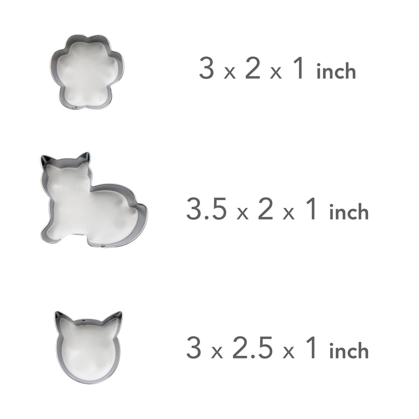 Cat Cookie Cutter (Set of 6) - Stainless Steel Cute Kitties, Body, Paw, Multi Shape mold for Cat Themed Parties and For Treats, cookies, cakes and more - CookCave