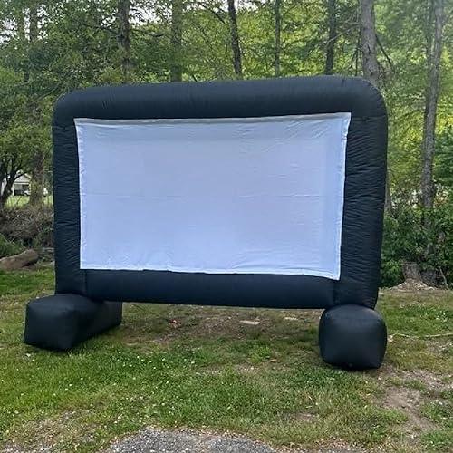 Inflatable Projector Screen 14 ft for Outside Support Front & Rear Projection Blow up Movie Screen with Fast Low-Noise Built-in Blower for Backyard Movie Night, Parties, Celebrations - CookCave