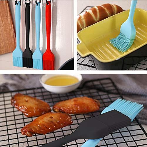 Silicone Basting Brush Set of Two Heat Resistant Long Handle Pastry Brush for Grilling, Baking, BBQ and Cooking (Black) - CookCave