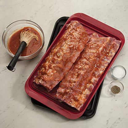 Cuisinart CPK-200 Grilling Prep and Serve Trays, Black and Red Large 17 x 10. 5 - CookCave