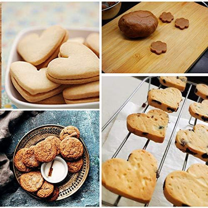 Cookie Cutters Shapes Set, 25pcs Flower,Round,Heart,Star,Mouse Shape Stainless Steel Metal Cookie Molds for Kitchen, Baking - CookCave