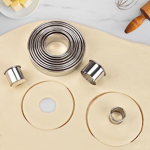 Dacono Round Cookie Press Set, 12 Graduated Circle Pastry Press, Heavy Duty Commercial Grade 18/8 304 Stainless Steel Cookie And Dough Press - CookCave