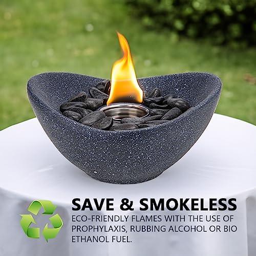 Vipush Tabletop Fire Pits, Multi-Fuel Table Top Fire Pit Bowl for Indoors, Outdoor Portable Tabletop Fireplace, Small Lightweight Fire Pit for Party and Patio Decor, 11inch - CookCave