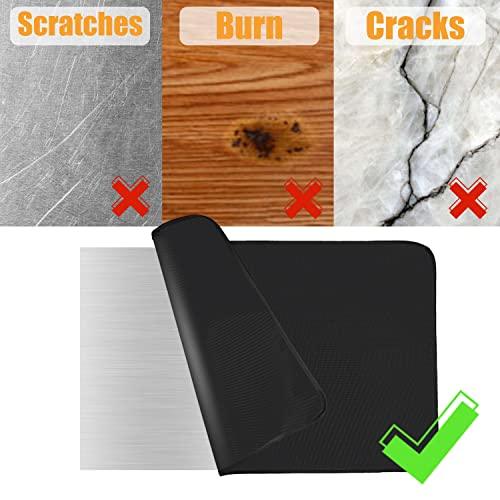 Amerbro 24x31in Heat Resistant Grill Mats for Outdoor Grill to Protect Your Prep Table and Outdoor Grill Table - Fire Proof & Water Proof & Oil Proof BBQ Mat - Black (0.6mm) - CookCave