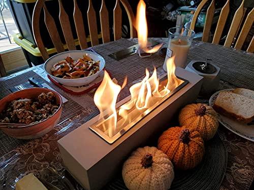 KORNIFUL Tabletop Fire Pit with Roasting Sticks, Indoor Outdoor Portable Table Top Firepit for Smores Maker, Rubbing Alcohol Concrete Fire Pit Bowl for Patio Balcony Decor, Small Tabletop Fireplace - CookCave