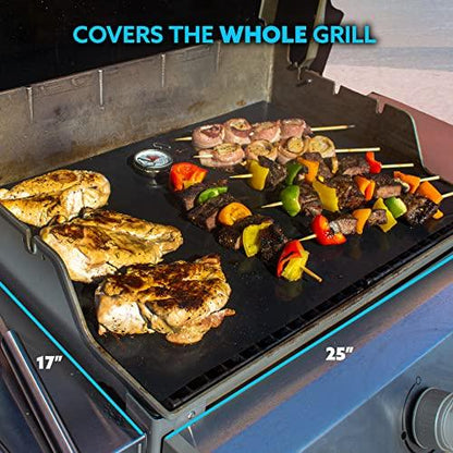 Kona XL Best Grill Mat - BBQ Grill Mat Covers The Entire Grill - Premium Non-Stick 25"x17" - CookCave