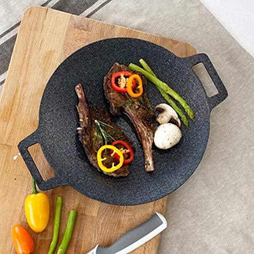 SCSP - Korean BBQ Grill IH Induction Circular size 13 inches [Made In Korea] Non-stick Grill/Natural Material 6 Layer Coating/[Bag included] Can be used for both home and outdoor stoves - CookCave