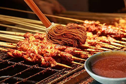16" BBQ Sauce Basting Mops & Brushes for Roasting or Grilling, Apply Barbeque, Marinade or Glazing, Cotton Fiber Head and Hardwood Handle, Dish Mop Style, Perfect for Cooking or Cleaning - Pack of 3 - CookCave