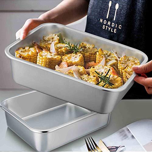 TeamFar Lasagna Pan Set of 2, Brownie Pan Rectangle Cake Pan Stainless Steel, Heavy Duty & Healthy, Easy Clean & Dishwasher safe, Brushed Surface-13 & 10 inch - CookCave