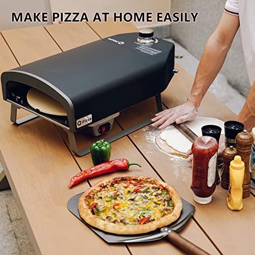Q Pizza Gas Pizza Oven Portable Propane Pizza Oven with Automatic Rotating Stone for Outdoor Cooking, Portable Gas Pizza Oven For Outside Garden Backyard Party - CookCave