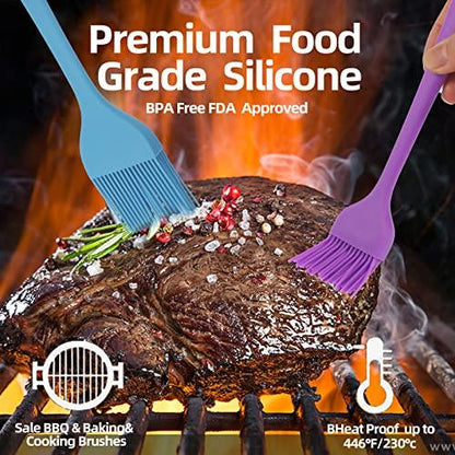 6 PCS CUALORK Silicone Basting Brush, Upgrade Pastry Brush,Heat Resistant Silicone Brushes, Premium Cooking Brush for Sauce Marinade Meat Glazing, Oil Brush for BBQ Kitchen Cooking Baking and Grilling - CookCave