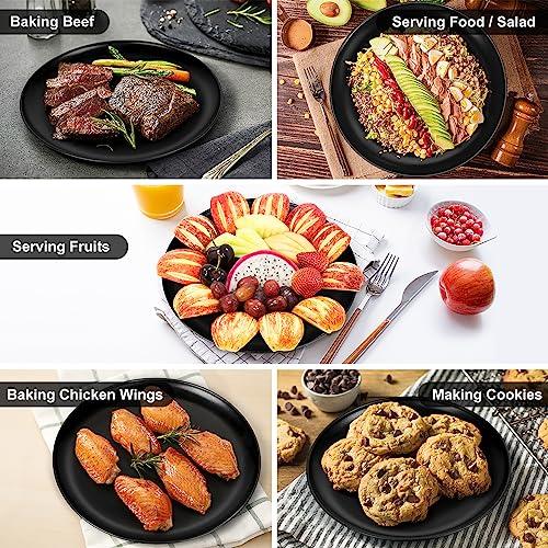 P&P CHEF 10 Inch Pizza Pan, Non-Stick Pizza Tray, Round Baking Pan for Oven, Healthy Bakeware and Serving Plate, Stainless Steel Core & Reusable, Oven Safe & Easy Clean, Black - CookCave