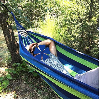 Anyoo Garden Cotton Hammock Comfortable Fabric Hammock with Tree Straps for Hanging Durable Hammock Up to 660lbs Portable Hammock with Travel Bag,Perfect for Camping Outdoor/Indoor Patio Backyard - CookCave