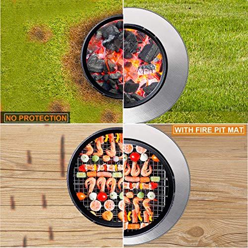 DocSafe 38" Round Fire Pit Mat,Upgraded 4-Layer Under Grill Mat Deck Patio Protect Mat,Heat Insulated Fireproof Mat Fire Pit Pad for Outdoor Wood Burning Fire Pit and BBQ Smoker,Reusable＆Waterproof - CookCave