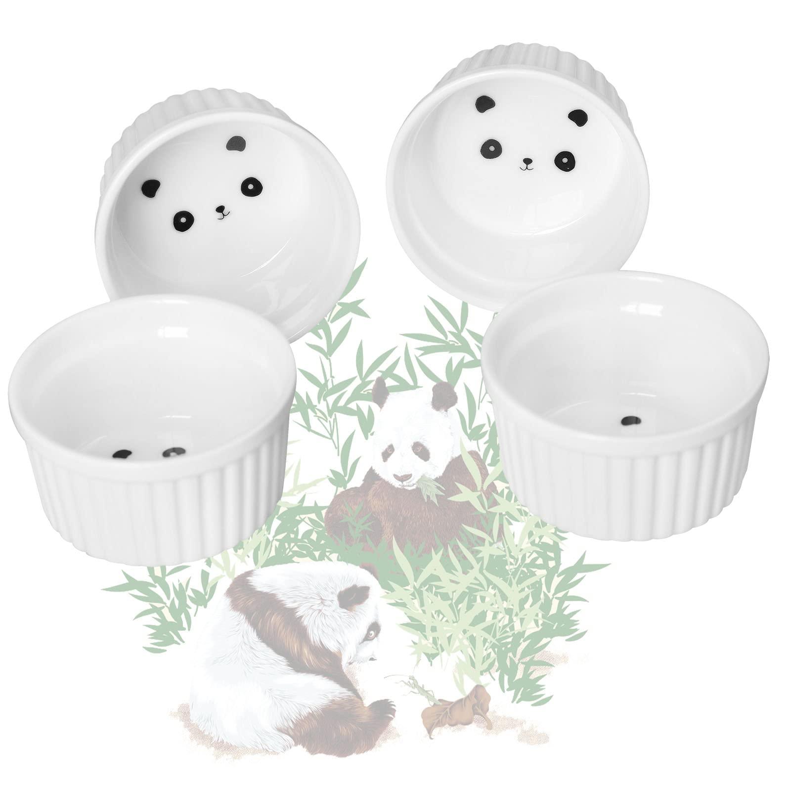 Cinf Panda 4 oz Set of 4 Ramekins Pudding Baking Cup Souffle Cups Dishes Bowl - CookCave