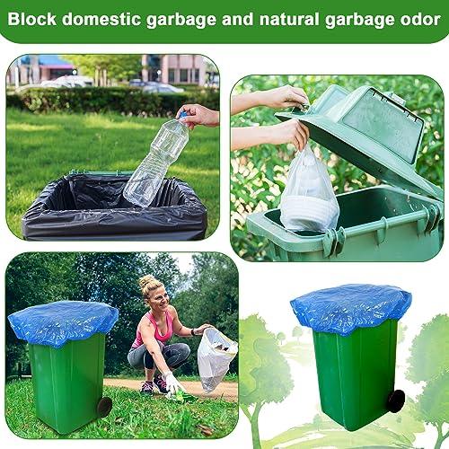 Yeaqee 12 Pcs Garbage Can Covers 90 Gallon Outside Extra Large Waste Container Cover Trash Odor Smell Buster with Elastic Rubber Band Plastic Dustproof Cover for Outside Household Kitchen Bin - CookCave