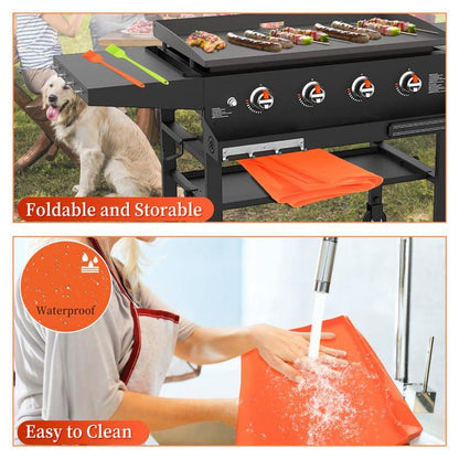 Silicone Griddle Mat for Blackstone 36 Inch, Food Grade Grill Cover for Griddle Surface, Reusable Heavy Duty Griddle Accessories Silicone Grill Mat for Blackstone All Season Outdoor Protector, Orange - CookCave