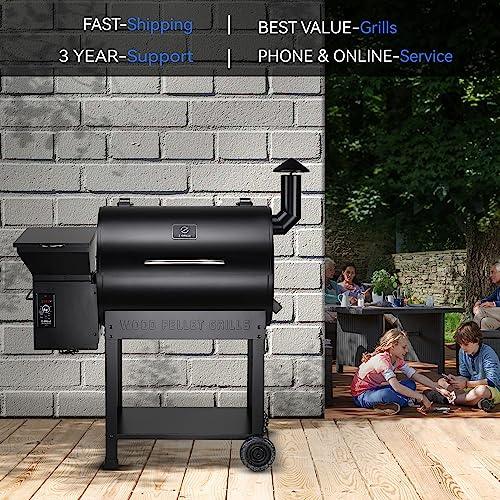 Z GRILLS Pellet Smoker Grill with PID Control, Rain Cover, 700 sq. in Cooking Area for Outdoor BBQ, ZPG-7002BPro - CookCave