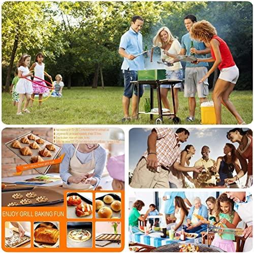 HTVRONT Grill Mats for Outdoor Grill -Set of 5 Nonstick BBQ Grill Mat 15.75 x 13", Reusable & Cuttable Grill Topper for Patio, Garden BBQ, Non-Toxic & Works for Gas, Charcoal, Electric Grill… - CookCave