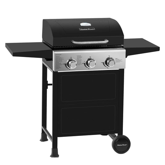 MASTER COOK Classic Liquid Propane Gas Grill, 3 Burner with Folding Table - CookCave