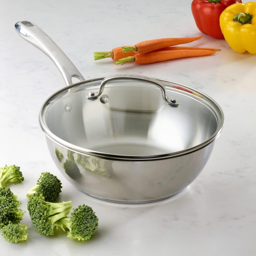 Cuisinart Sauce Pan with Lid by Cuisinart, 3 Quart Chef's Pan, Stainless Steel, 8335-24 - CookCave