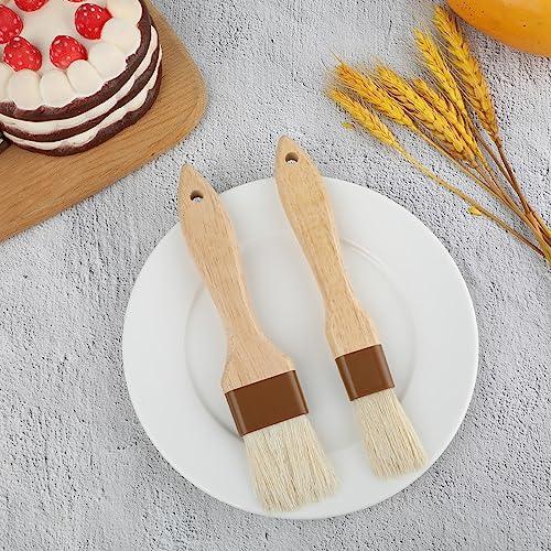 Teaaha 2 PCS Pastry Brush, Basting Brush for Cooking BBQ Brushes for Sauce, Basting Brush with Boar Bristles and Beech Hardwood Handles for Basting Cooking Brush Food Brush Oil Brush Baking - CookCave